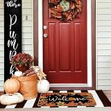 JYKCUL Fall Welcome Doormat,Fall Maple Leaves Decorative Doot Mat Indoor Outdoor Entrance Rubber Mat Non-Slip Low-Profile Thanksgiving Mat Washable 17" x 29" JYKCUL Fall Welcome Doormat,Fall Maple Leaves Decorative Doot Mat Indoor Outdoor Entrance Rubber Mat Non-Slip Low-Profile Thanksgiving Mat Washable 17" x 29"