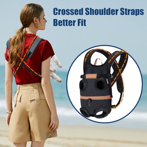 Lekereise-Dog-Carrier-Backpack-Adjustable-Pet-Front-Dog-Cat-Carrier-Backpacks-Legs-Out-Easy-Fit-Doggy-Backpack-for-Small-Dogs-and-Cats-Medium-Black