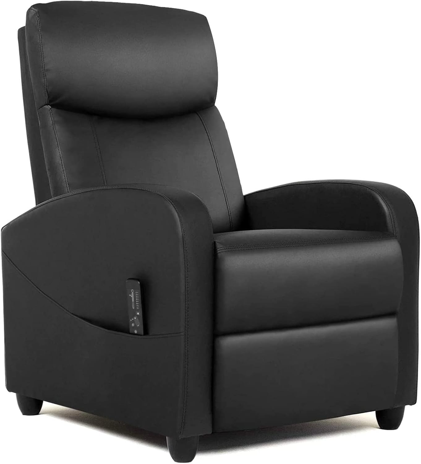 Living Room Recliner Chair, Massage Reclining Single Sofa Adjustable Home Theater Seating with Thick Seat Cushion and High Back Padded Backrest, Black