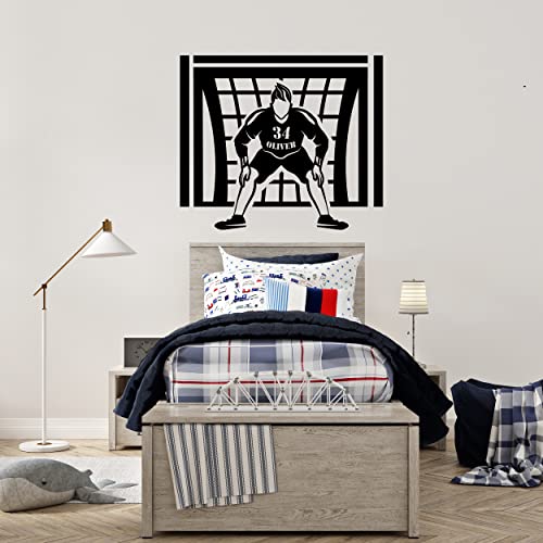 Personalized Decal with Goalkeeper Protecting The Goal – Long-Lasting Soccer Decor for Boys Room Walls Doors - Unique Soccer Wall Decor for Soccer Fans