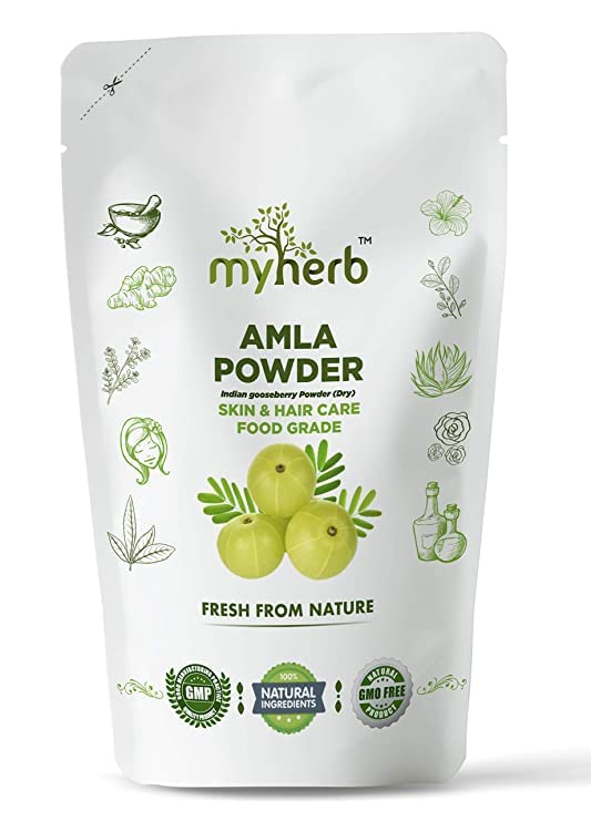 MYHERB - Polvo de grosella espinosa india Amla 100% natural orgánico (seco), para el cuidado de la piel y el cabello, grado alimenticio