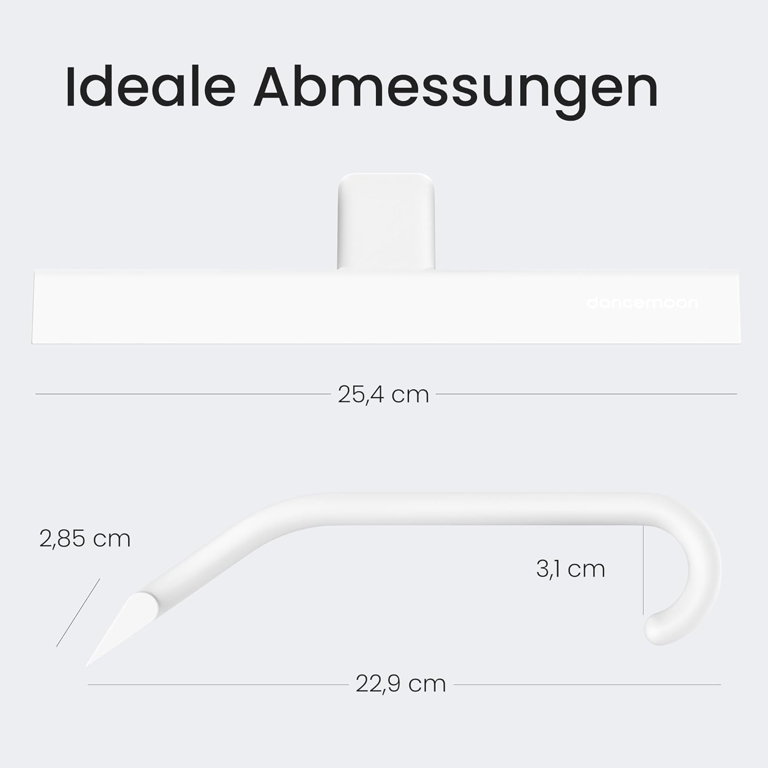dancemoon JustHang Shower Squeegee One Piece Silicone Squeegee Shower with Built-in Hook for Shower Screen 25cm White – Bild 9