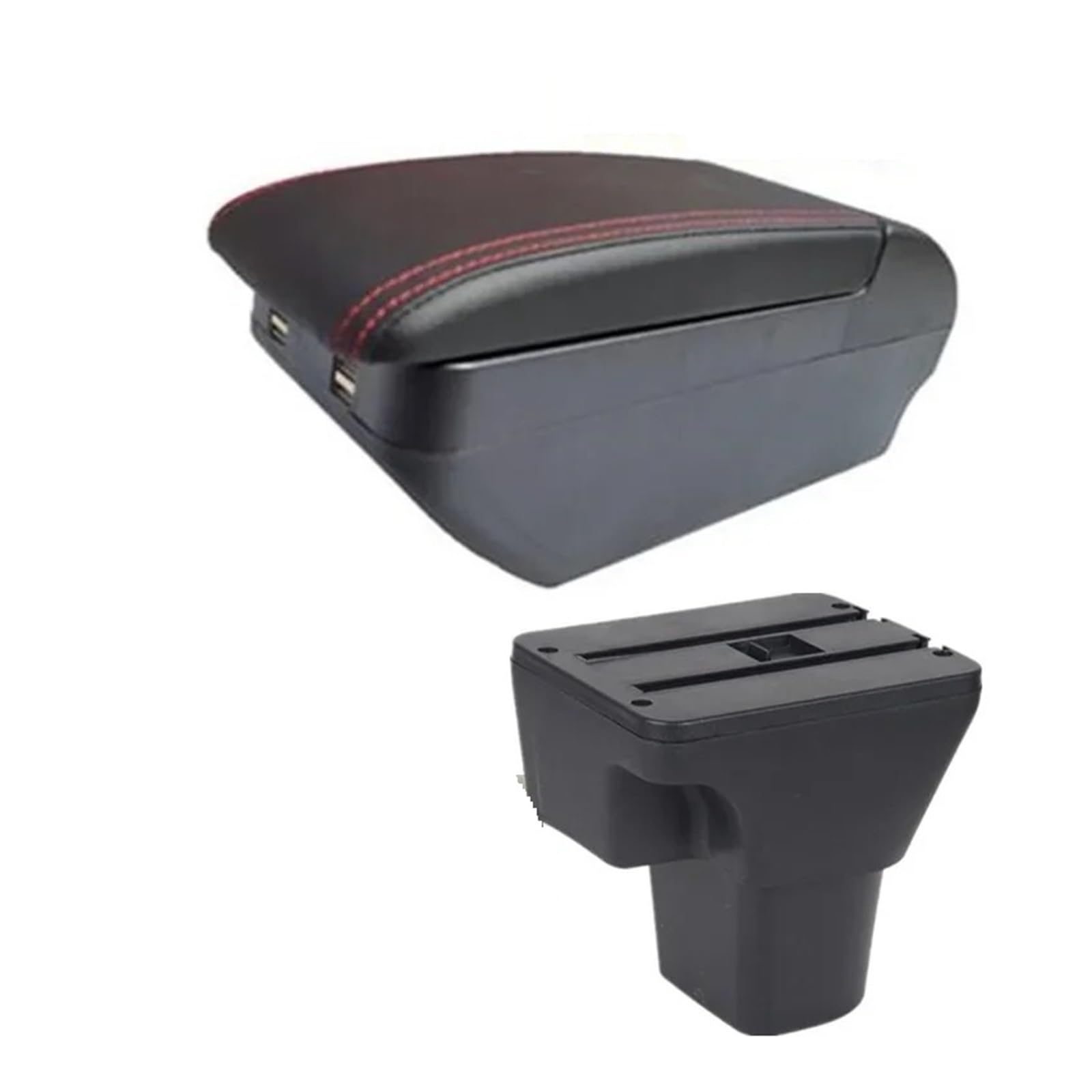 GBGWRMRYX Center Armrest Box For Hyundai For Accent For Verna Car Interior Armrest Box Center Storage Box Dedicated Retrofit Accessories Arm Rest(H red line 4USB)