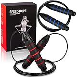 Jump Rope,Tangle-Free Steel Skipping Rope，Ball Bearings Rapid Speed Cable adjustable weighted jump rope with Memory Foam Antiskid Handles for Women, Men & Kids- 2 pack