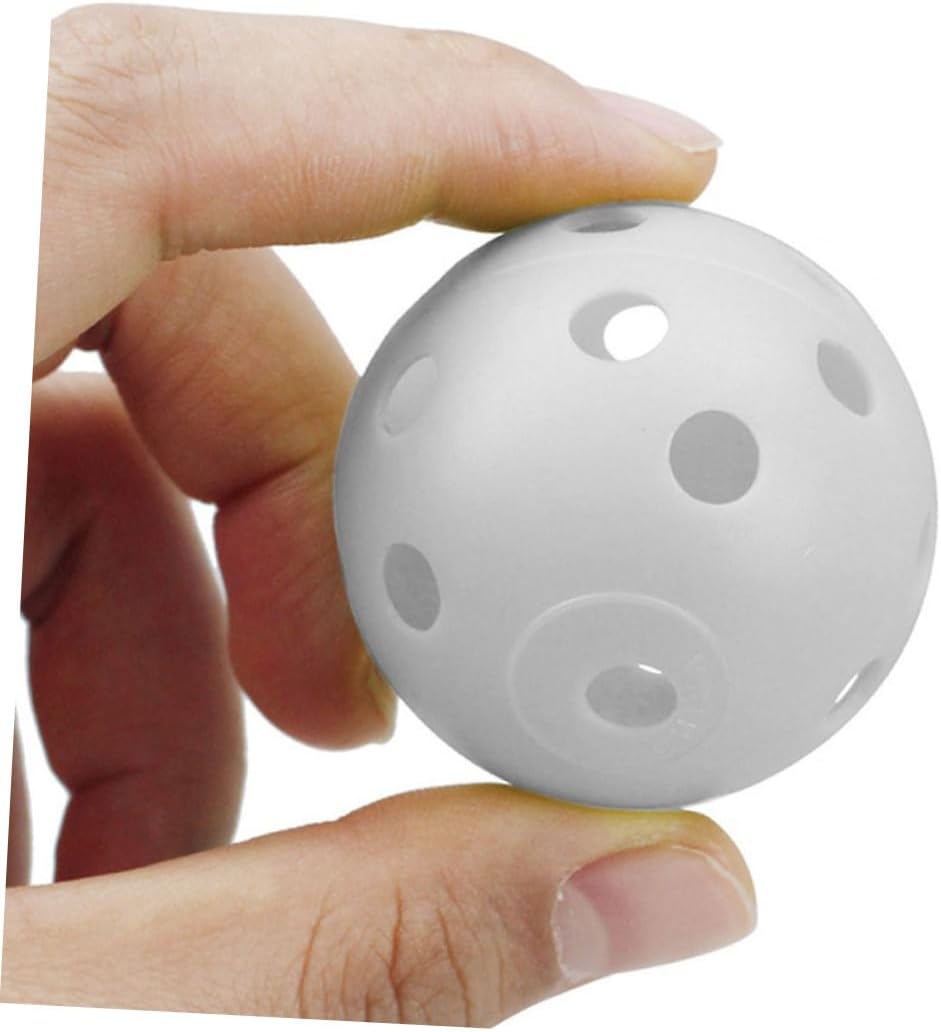 Mikikit 100pcs Hollow Plastic Practice Golf Balls Soft Training Balls for Indoor Outdoor Swing and Driving Range Use