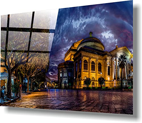 Stampa su PLEXIGLASS (vetro acrilico) - quadro Palermo - 100% Qualità ITALIA (30x42 cm)