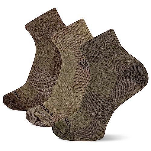 Merrell Men's and Women's Wool Everyday Hiking Socks - 3 Pair Pack - Cushioned