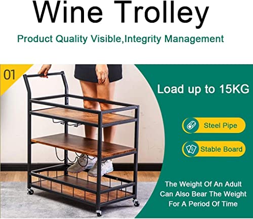 Mobile-Bar-Cart-Serving-Wine-Cart-for-Dining-Party-Bar-Serving-Cart-Home-Rustic-Mobile-Kitchen-Serving-cartIndustrial-Vintage-Style-Wood-Metal-Serving-Trolley-with-wine-rack Mobile Bar Cart Serving Wine Cart for Dining Party Bar Serving Cart Home Rustic Mobile Kitchen Serving cartIndustrial Vintage Style Wood Metal Serving Trolley with wine rack