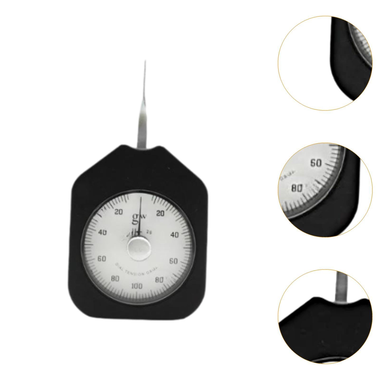 Qianly Medidor de Tensión de Doble Aguja Instrumento de Medición Portátil con Dial Analógico y Función de Retención de Adecuado para Laboratorio, 100 Gramos