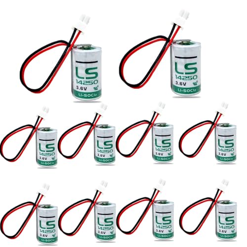 YICUAA�i10����jLS14250 1/2AA 3.6V 1200mAh ER14250 �����p�d�r �������[�^�[ �d�C���[�^�[ �K�X�p�d�r,�A