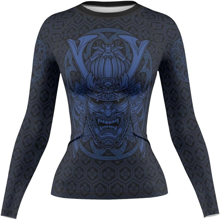 FORMONIES Women’s MMA Rash Guard – Samurai Compression Long Sleeve Base Layer for BJJ Combat Training