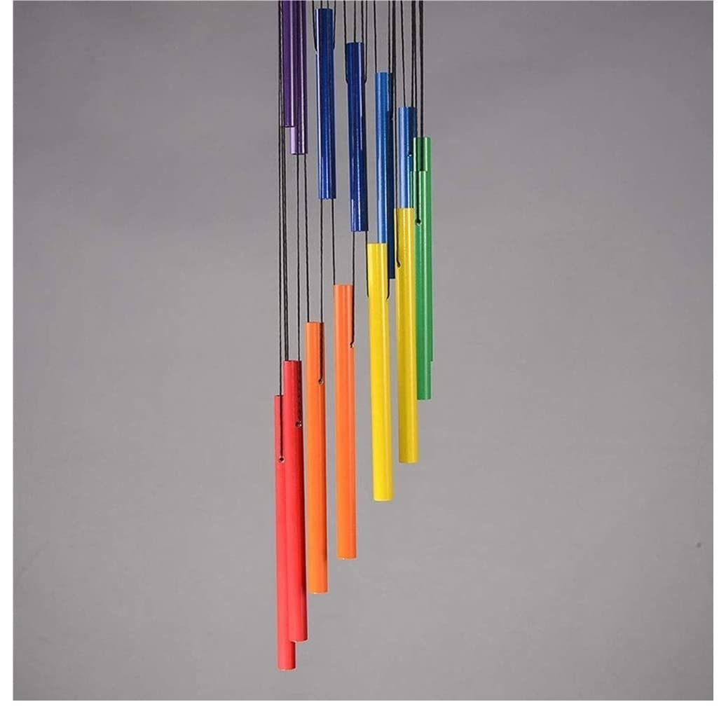 Carillon à Vent de Jardin Carillons Éoliens pour L'extérieur avec 14 Tubes Colorés en Alliage D'aluminium pour L'arrière-Cour du Porche De Patio Bells Carillon éolien Cloches