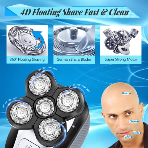 Head Shaver For Bald Men, Electric Bald Head Shavers For Men Wet Dry,Electric Razor Grooming Kit Rechargeable Cordless Man Razors For Shaving #TOP1