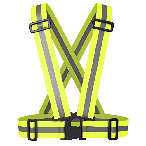 Chaleco de Seguridad Reflectante Ajustable Chaleco Reflectante Para Moto Bicicleta Correr Hacer Deportes en Exterior Para Fluorescente