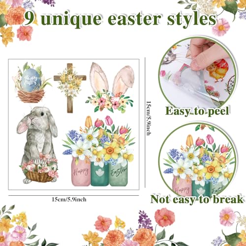 Jarthenaamcs J0156 Spring Easter Rub On Transfers 5.9 X 5.9 Inch thumb #1