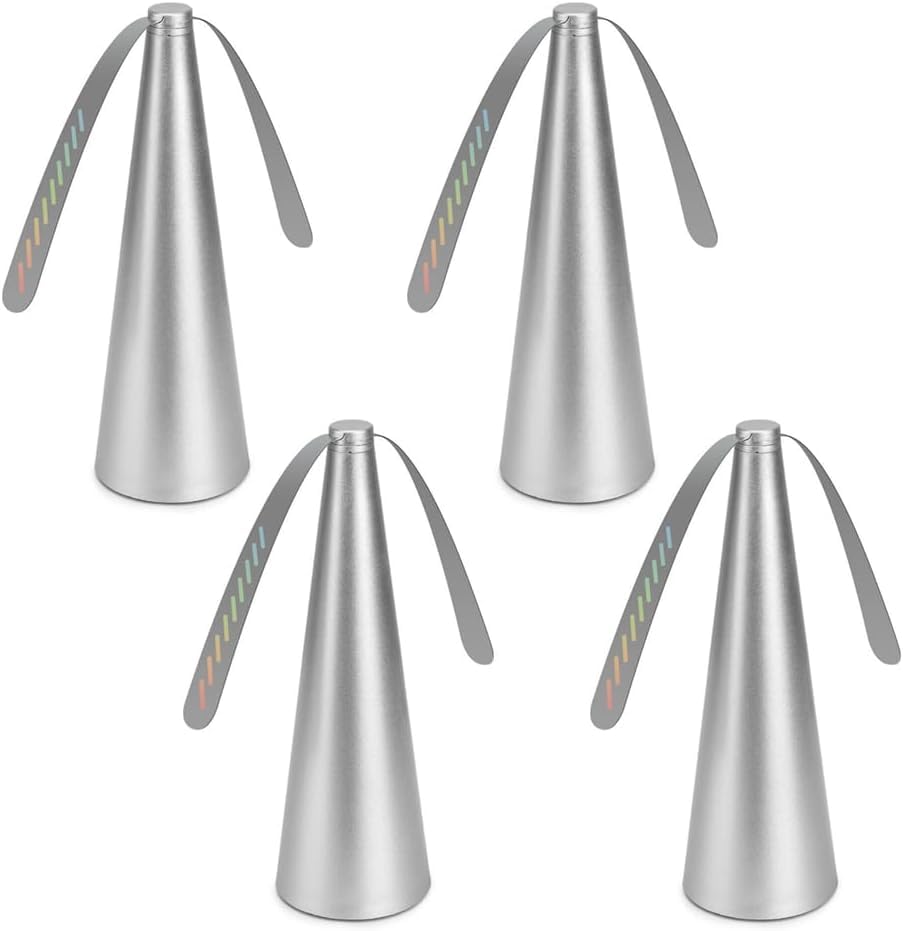Fly Repellent Fan for Tables,Portable Table Fly Fan Keep Flies and Bugs Away from Your Food,Effective Fly Repellent Fan Keeps Flies Away with Soft Blades, Batteries Powered (Silver - 4pcs)