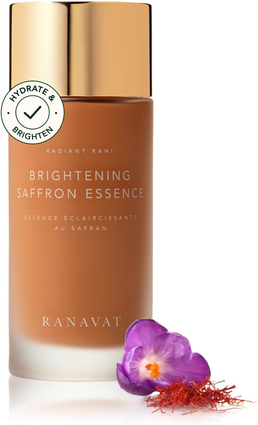 RANAVAT Radiant Rani Brightening Saffron Facial Essence – Hydrating Milk Toner Formulated with Niacinamide & Squalane to Moisturize & Calm Skin – Helps Improve The Appearance of Dark Spots (100ml)