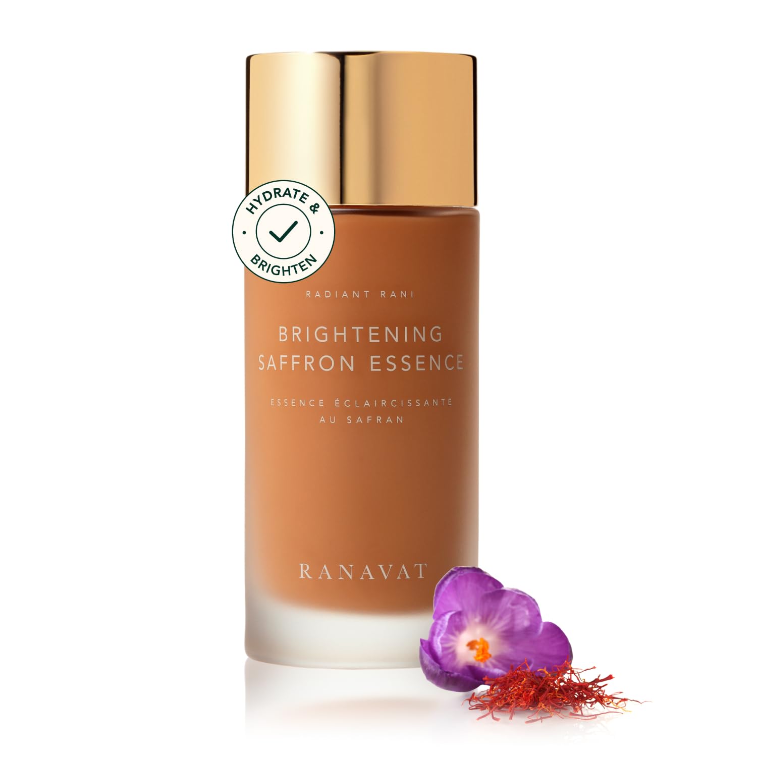 RANAVAT Radiant Rani Brightening Saffron Facial Essence - Hydrating Milk Toner Formulated with Niacinamide & Squalane to Moisturize & Calm Skin - Helps Improve The Appearance of Dark Spots (100ml)