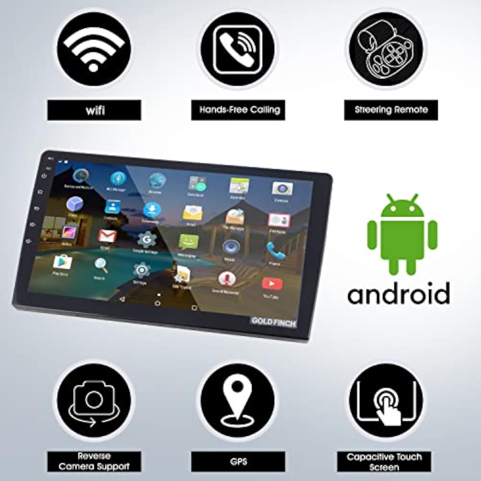 9 Inch Full Touch Screen Android Car Stereo with GPS & Bluetooth