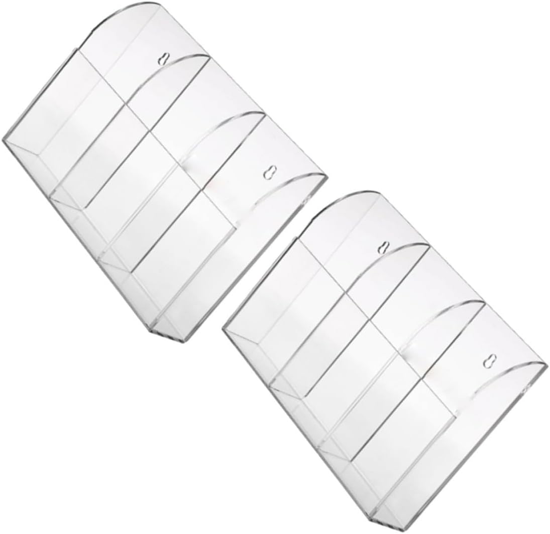 1set Transparent Wall-mounted Remote Holder for Air Conditioners and Tvs High-transparency Acrylic Storage Rack for Home Office and Living Spaces