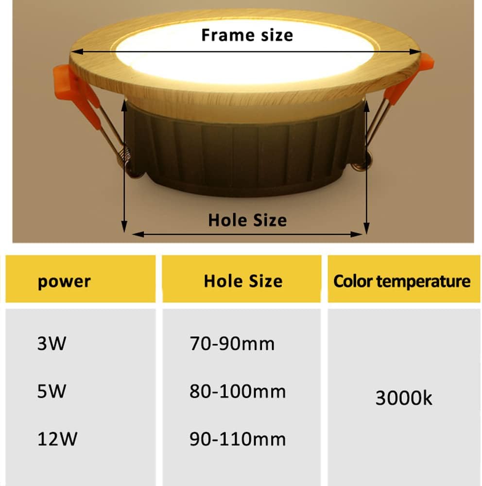 Wood Finish Ceiling Light Downlight 3W5W12W LED Eyeball Can Light Recessed Spotlights Lighting 2.5in 3.5in 4in Cabinet Lighting Pot Light Set of 3-6