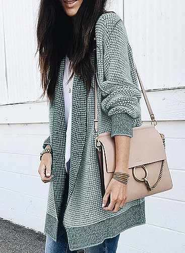Image of Sidefeel Cardigan Sweaters for Women 2026 Fall Outfits | Soft Cozy Warm Cardigans, Checkered Long Sleeve Open Front, Chunky Knit Oversized Sweater Coats, Casual Office Wear