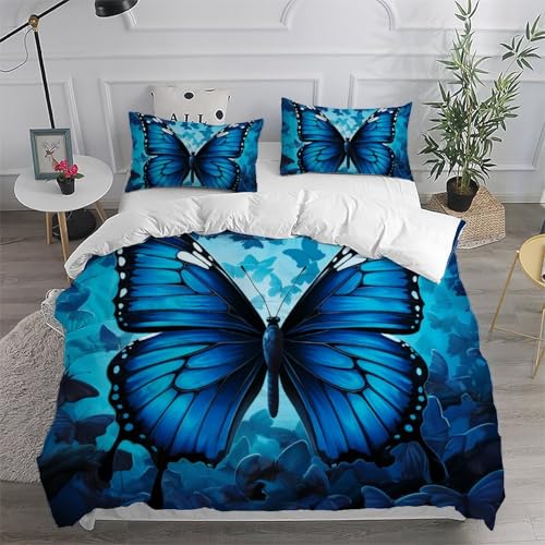 Housse de couette papillon microfibre : protégez votre lit double avec style