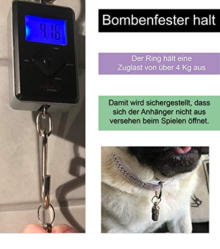 Aribari 2 x Adressanhänger geriffelt für Hunde und Katzen, Halsbandanhänger, Namensschild auch für kleine Tiere geeignet, Anhänger zur Tierkennzeichnung, aus Metall und wasserdicht