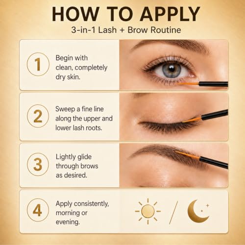Image of Lash Serum for Eyelash Growth, Peptide Eyelash Growth Serum for Longer, Fuller & Thicker-Looking Lashes, Gentle Vegan Formula for Sensitive Eyes 6mL