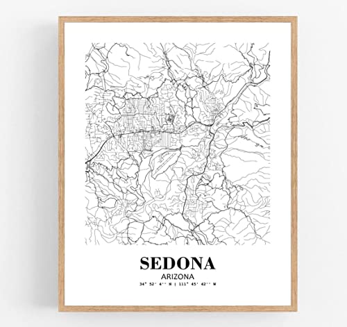 Affiche Sedona Arizona cadeau pendaison de crémaillère | Déco murale abstraite 28x35cm