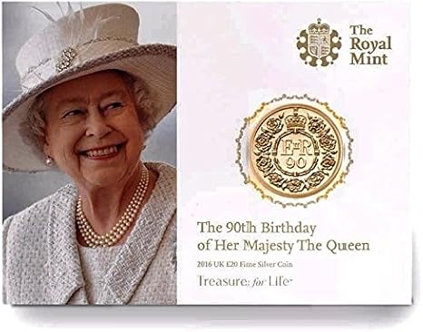 24K - Gold Plated 2016 Queen’s 90th Birthday UK £5 BUNC Coin in Royal Mint presentation folder