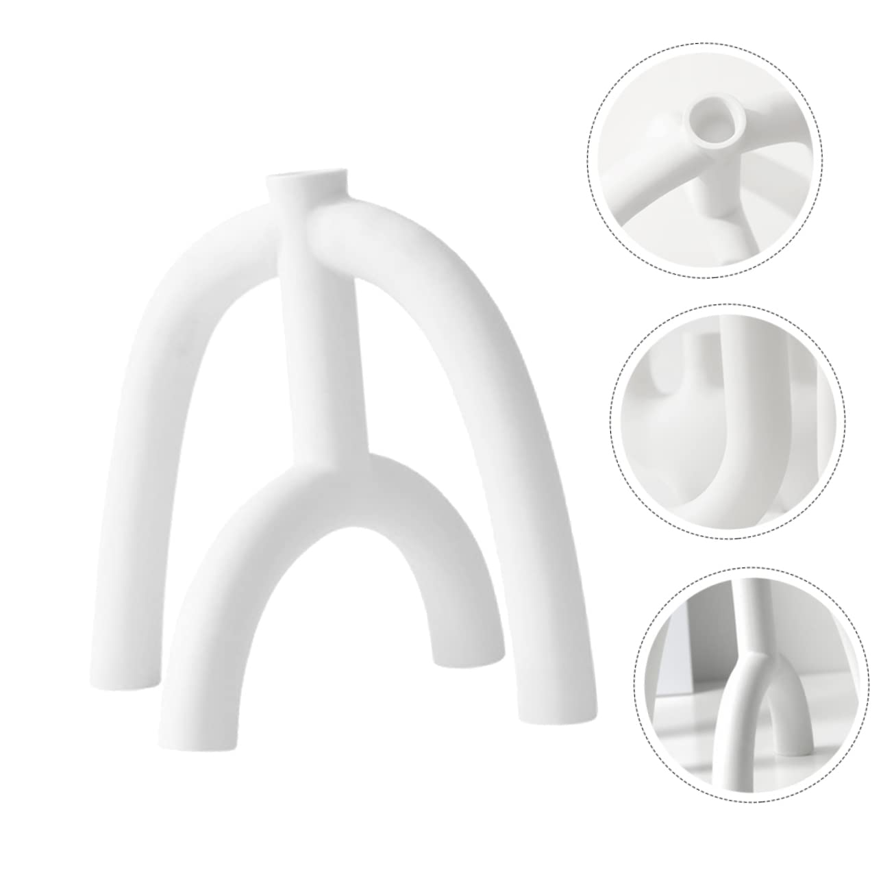 Ciieeo Candelabro y Uso Duradero Blanco Diseño Simple de Cerámica para Adorno del Hogar en Festivales y Bodas