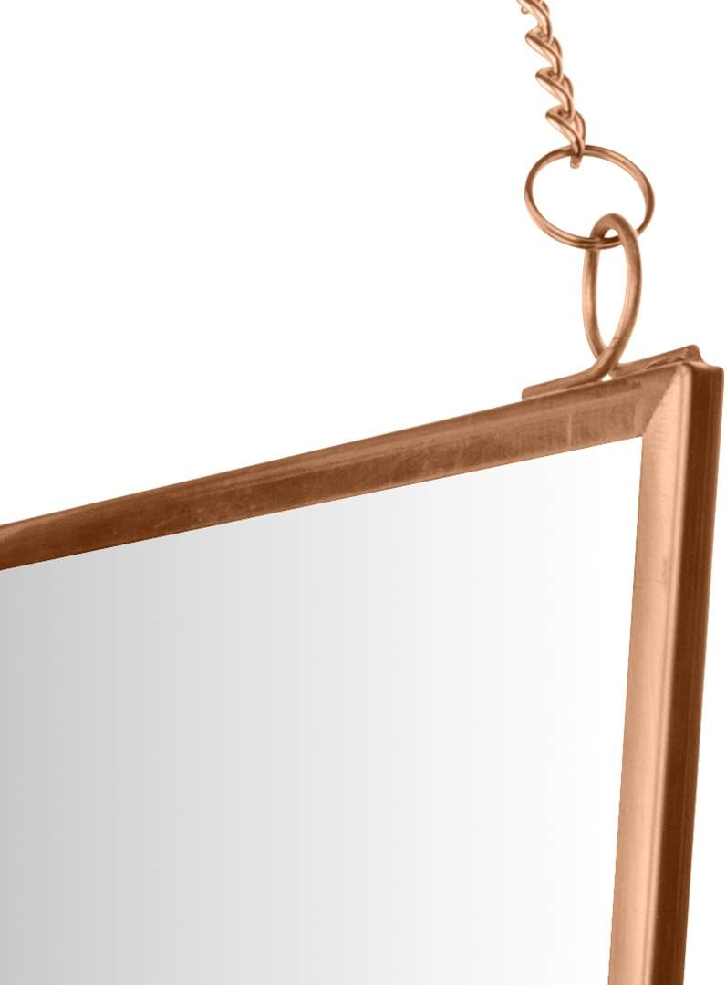 Koyal Wholesale Modern Rose Gold Frame Mirror for Wall, Large 12x16 Inch Hanging Rectangle Wall Mirror Photo Cabinet with Lock, Rectangle Mirrors for Wall Entryway, Bedroom, Bathroom