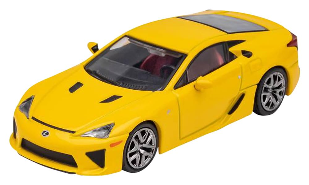 DIECASTTEAM 1/64 Lexus LFA Yellow Diecast Metal Mini Car with Display Case