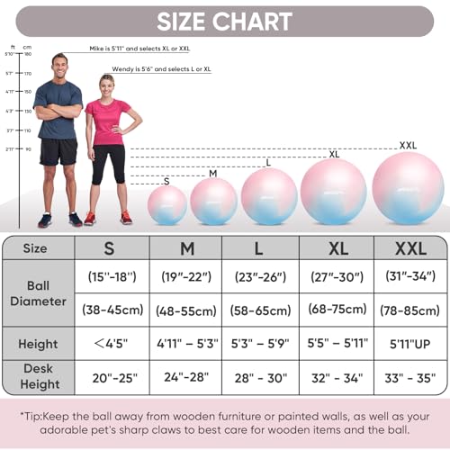 Image of APEXUP Yoga Ball, 660 lbs Anti-Burst Exercise Ball with Pump, 5 Sizes | Anti-Burst, Anti-Slip, SGS Certified, Strengthens Core, Improves Balance & Posture, Boosts Flexibility & Stability