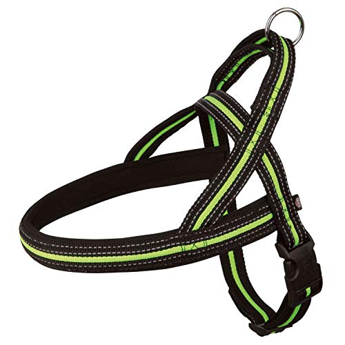 TRIXIE Premium H-Geschirr Größe L–XL: Brustumfang 75–120 cm/25 mm in schwarz - verlässliches Hundegeschirr, Bruststeg, Nacken- und Bauchgurt stufenlos verstellbar für sehr große Hunde, 203501