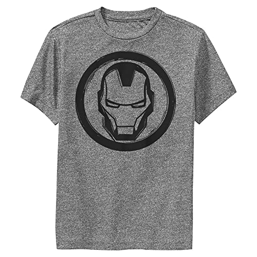 Marvel Universe Woodcut Ironman Boys Short Sleeve Tee Shirt