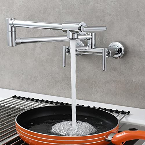 Robinet de cuisine mural pliant et pivotant en laiton eau chaude froide