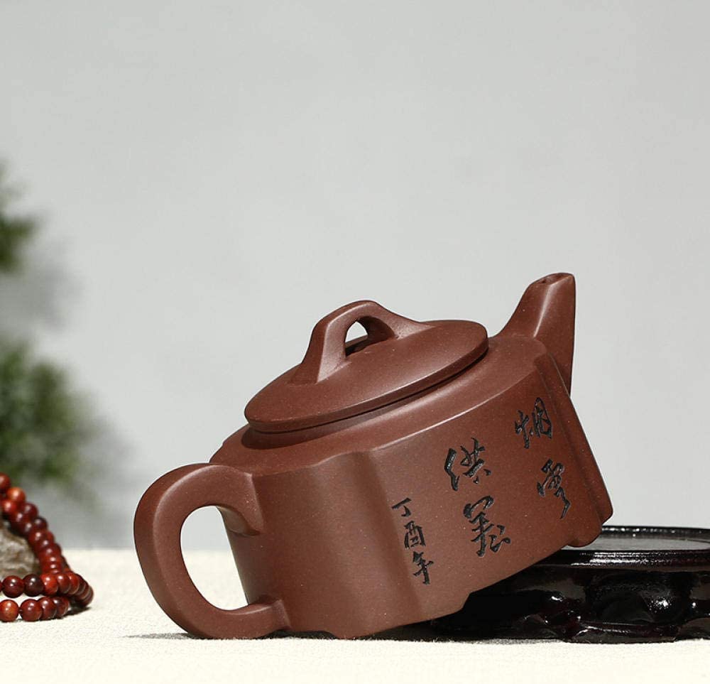 Theiere en Fonte Théière en Fonte Théière en Argile Violette De 240 ML, Pot Carré, Bouilloire Vintage Japonaise Théière Théière Fonte