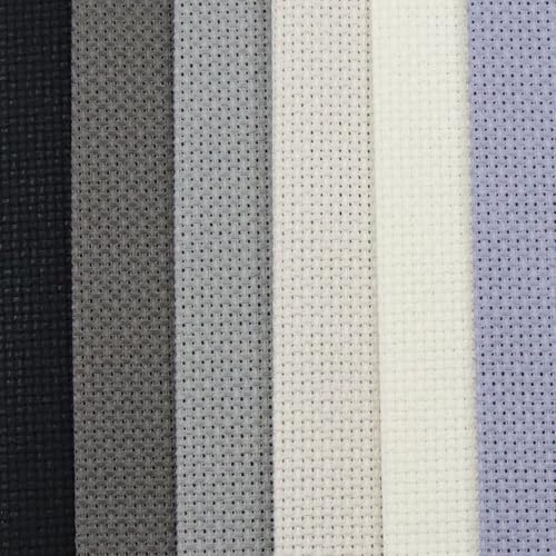 Image of KCS 6 pc of 12 inch x 18 inch (30cmx45cm) Counted Cotton Aida Cloth Cross Stitch Fabric (14CT-I)