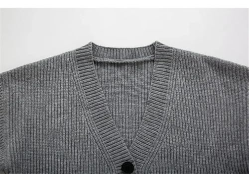 Men's Cardigan Sweater Casual V-Neck Long Sleeve Simple Solid Color Knitted Sweaters3