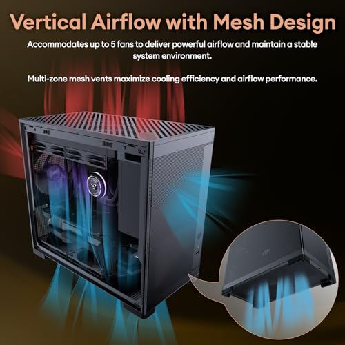 Image of Okinos MiniArt 4 Micro ATX PC case, 2x120mm Reverse 3 Pin Fans & 1x120mm 3 Pin Fan Pre-Installed, 240mm Radiator Support, Compact MATX Case, Front Mounted PSU, MiniArt Series Black