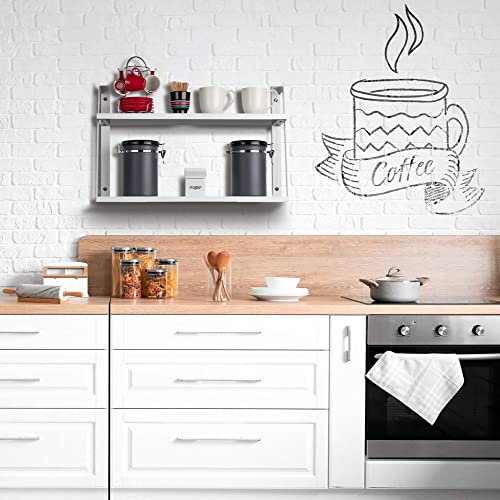 Peter's Goods 2-Tier Modern Rustic Floating Wall Shelves, Modern White - Great As Bathroom Storage Or Decor Shelf Over Toilet, For Bedroom, Kids Room, Nursery, Kitchen, Floating Bookshelves & More #TOP6