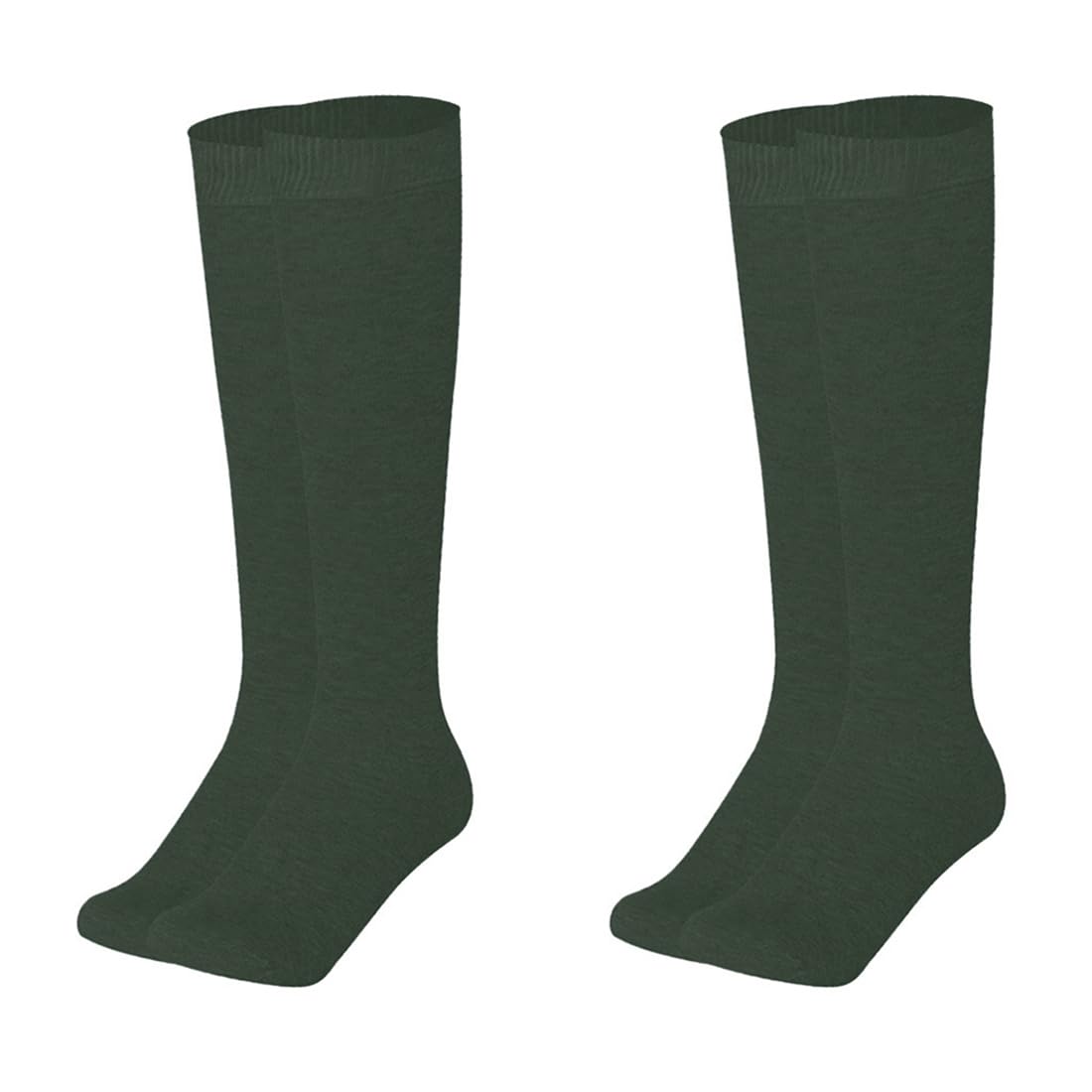 MUKHAKSH (Pack of 2 Pairs = 4 Socks Men Boys Cotton Lycra Green Knee Length Knee High Socks