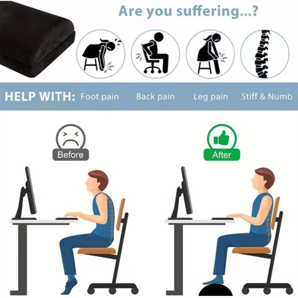 Fußstütze for Unter Dem Schreibtisch Bei Der Arbeit, 2 Höhenverstellbarer Fußhocker, Ergonomische Fußstütze Aus Memory-Schaum for Büro Oder Zuhause, Linderung Von Rücken und Beinschmerzen (Color : Sc