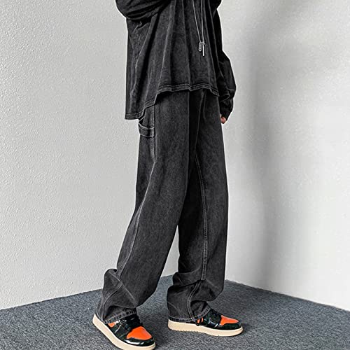 Men's Slim Fit Straight Leg Jeans Classic Hip Hop Streetwear Denim Pants Casual Biker Jean Trousers (3X-Large,Black)4