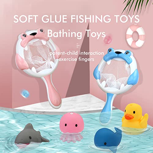 8-PCS-Bath-ToysFloat-Wind-Up-Toy-For-Toddlers-1-3-3-4-Year-Old-Water-Toys-For-Baby-6-To-12-4-8-18-Month-Mold-Free-Bathtub-Toy-For-Kids-InfantScoop-Net-Fish-Pool-Toys-With-Spray