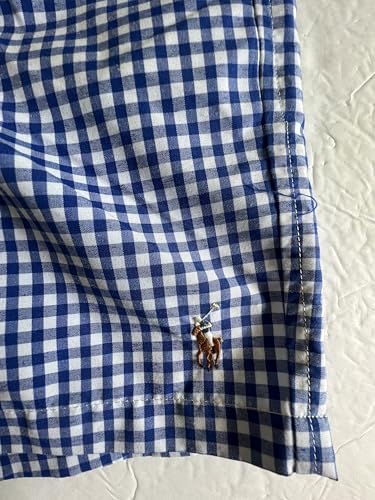 POLO RALPH LAUREN Men's 5.75-Inch Traveler Classic Swim Trunks Size LARGE Shorts (Blue Gingham)3