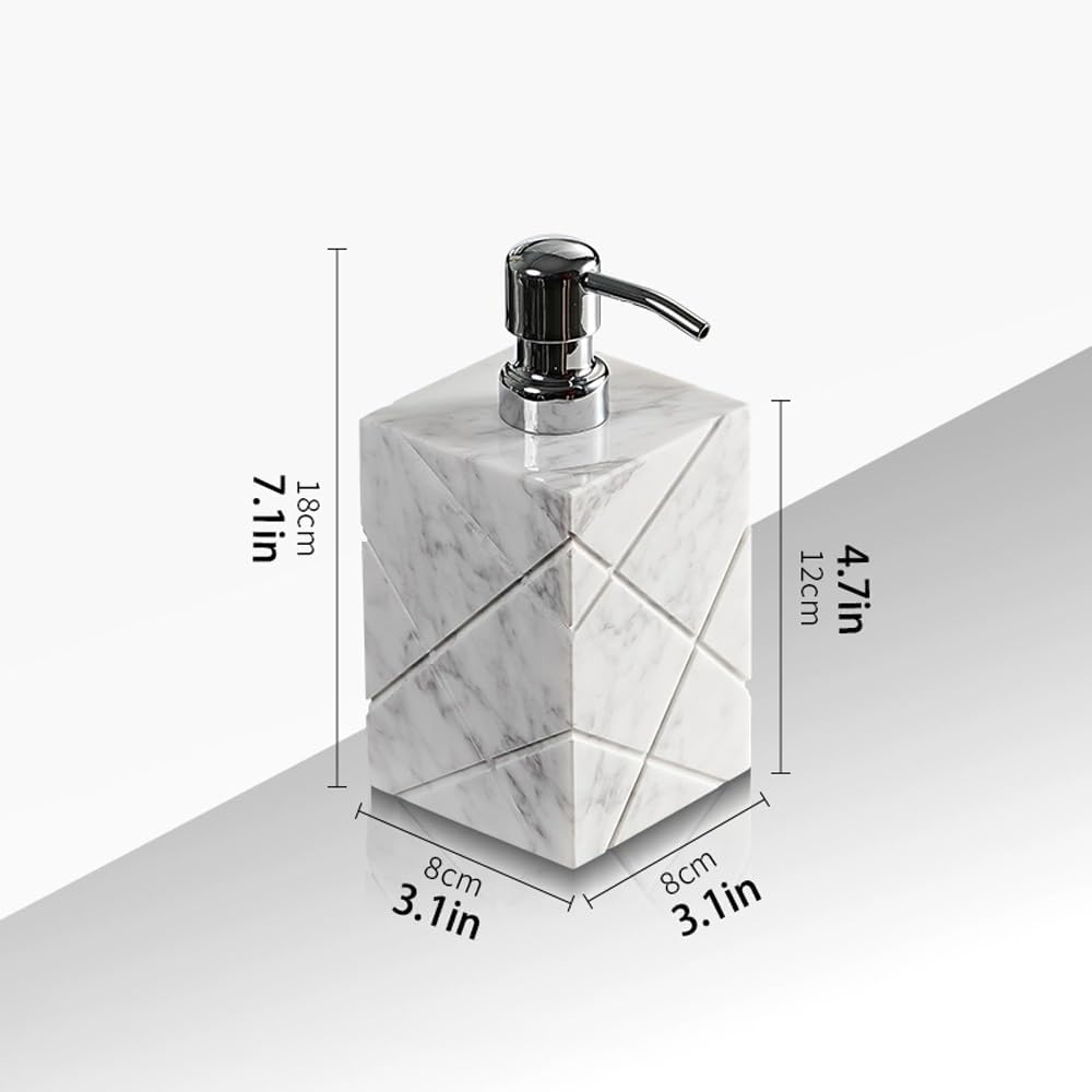 Marble Lotion Dispenser, Refillable Hand Lotion Dispenser for Bedroom, Body or Hand Lotion Bottle Rustic Bedroom Decor(Black)