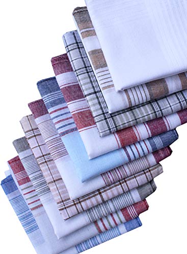 Assorted Mens Classic Striped Border Cotton Handkerchiefs - Thumbnail 5